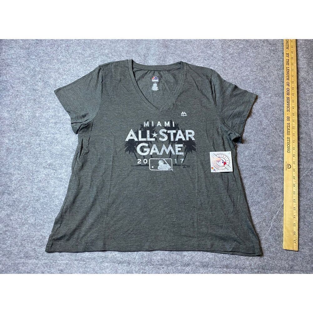 MLB All Star Game 2017 Shirt Womens Extra Large 1X Baseball Miami V Neck NEW NWT